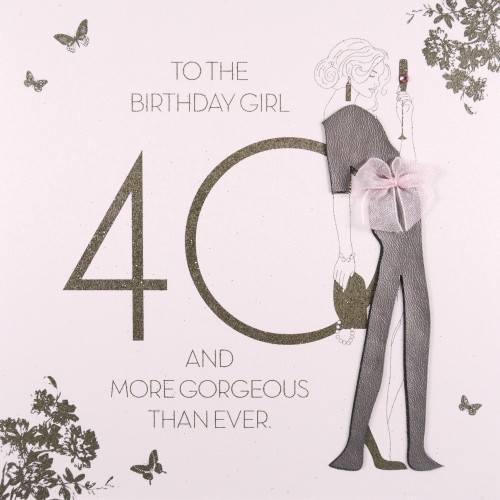 40 & More Gorgeous Than Ever -  Handmade Birthday Card  -  RM1
