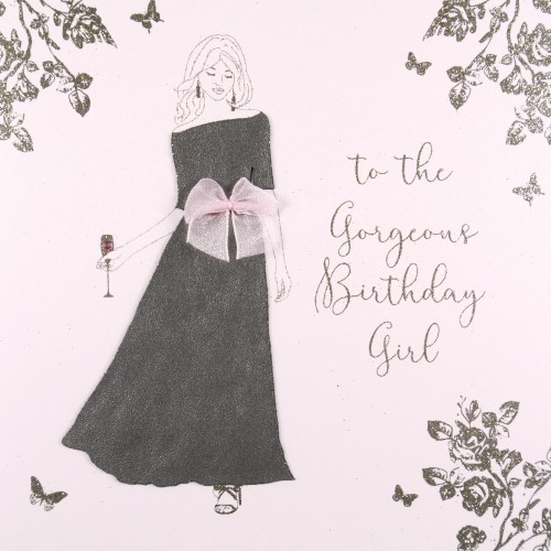To The Gorgeous Birthday Girl  -  Handmade Open Birthday Card  -  RM10