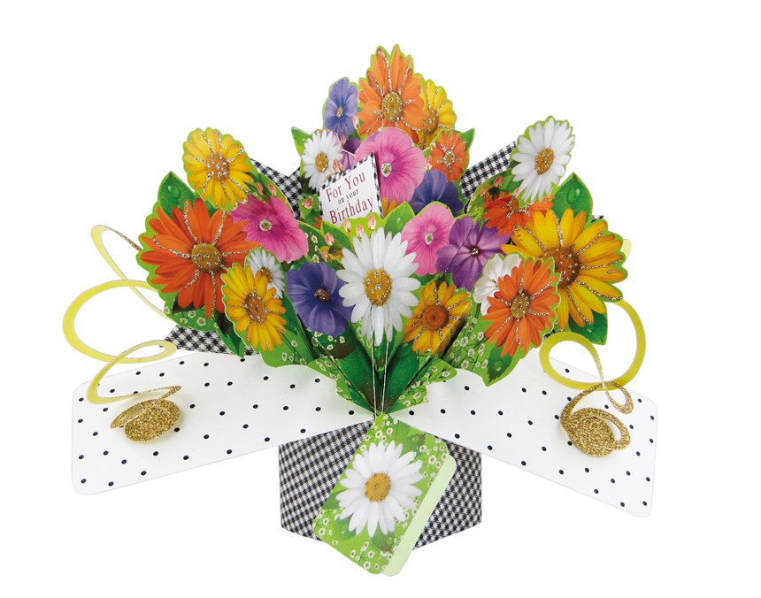 Gerberas - Open Pop Up Card - POP143
