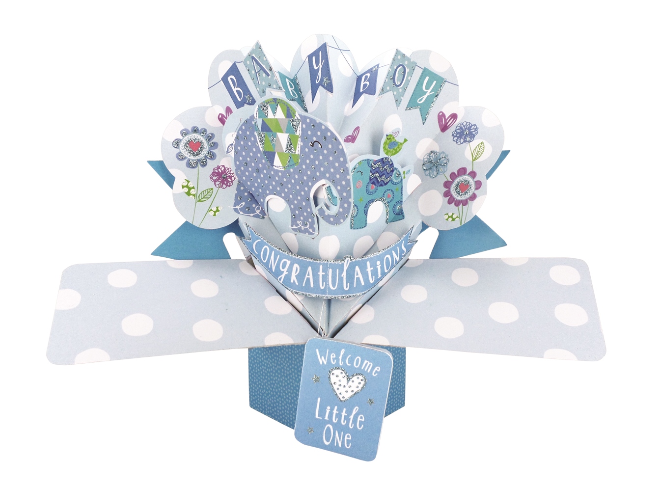 Welcome Little One - Baby Boy Pop Up Card - POP144