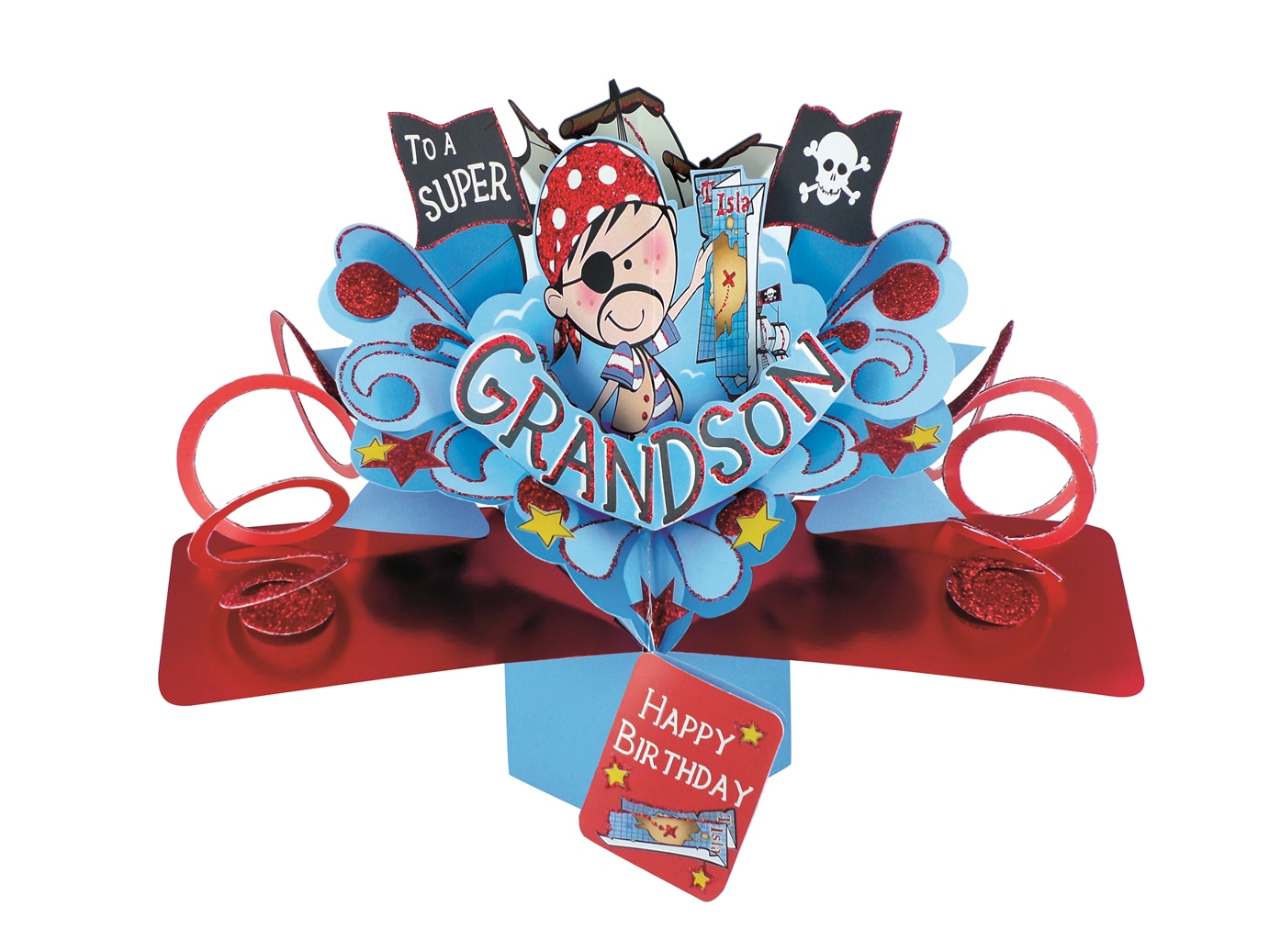Grandson / Pirate - Birthday Pop Up Card - POP158