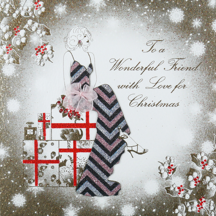 To a Wonderful Friend - Handmade Christmas Card - ACV11