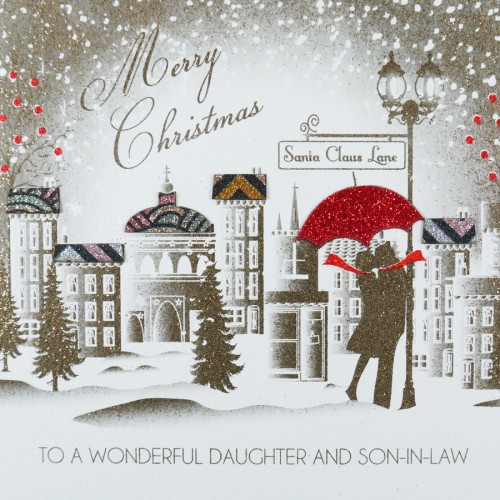 To a Wonderful Daughter & Son-in-Law -  Handmade Christmas Card  -  ACV21