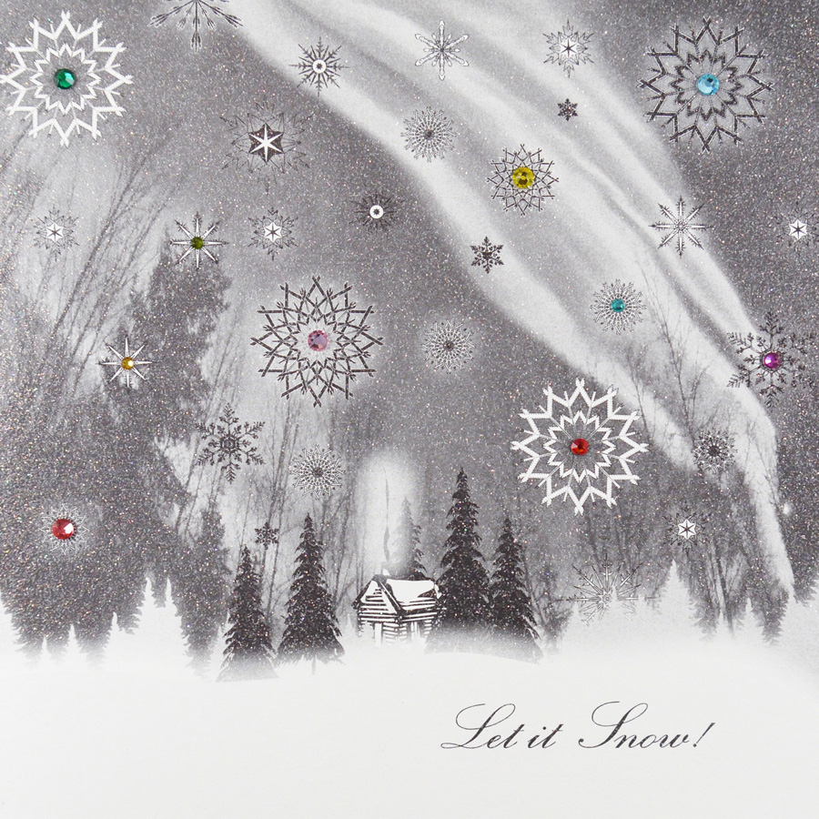 Let It Snow Handmade Open Christmas Card / CYM12 Tilt Art