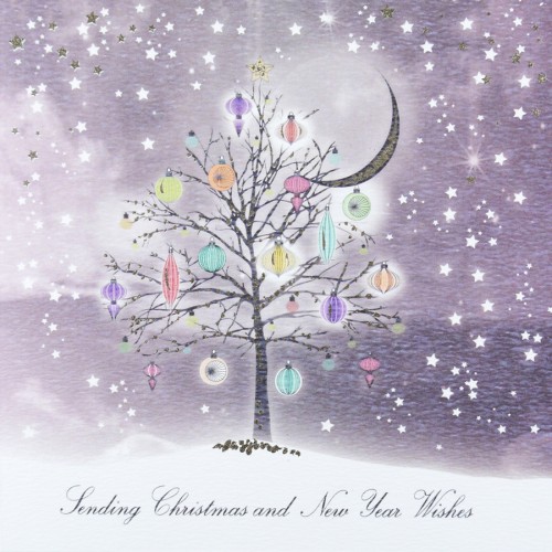 Sending Christmas & New Year Wishes  - Boxed Christmas Cards  ( 6 Per Box )  GLB4