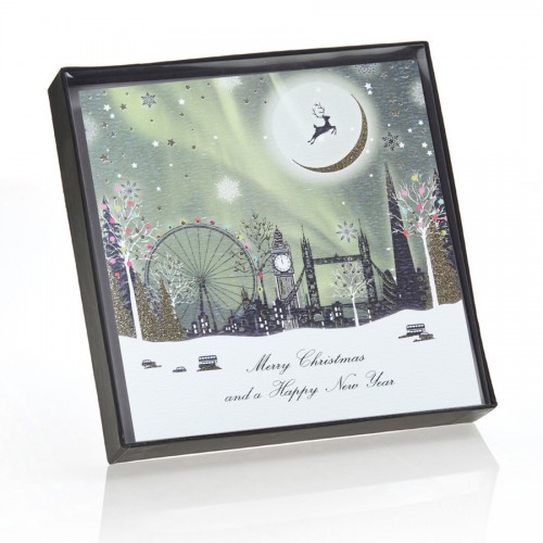 Merry Christmas / Happy New Year  - Boxed Christmas Cards  ( 6 Per Box )  GLB8 - Image 3