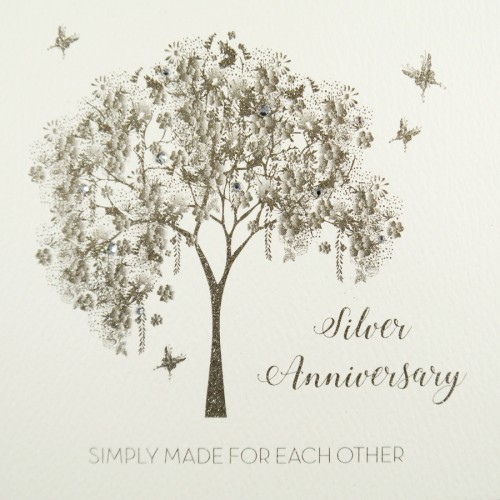 Simply Made For Each Other   -  Handmade Silver Anniversary Card  /  GS66
