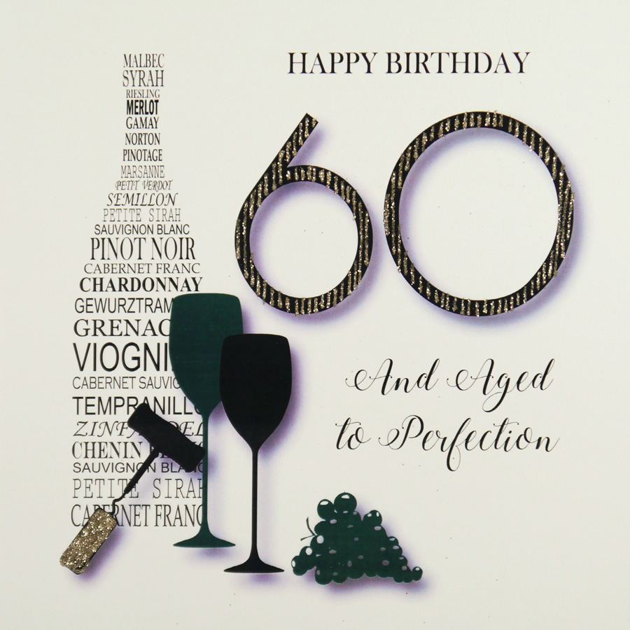 60 and Aged To Perfection - Large Handmade 60th Birthday Card / MRM9 ...