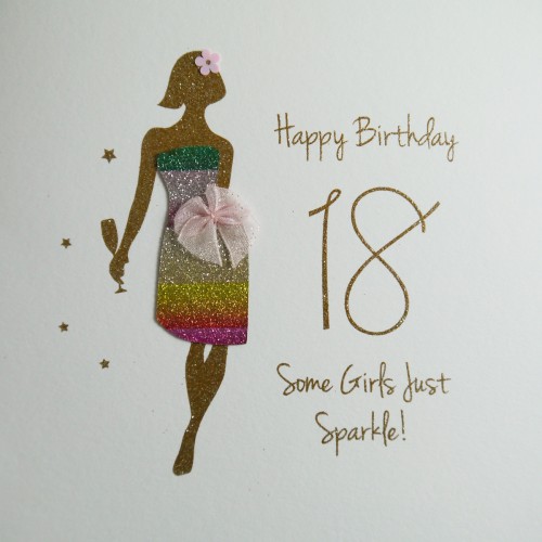 18 Some Girls Just Sparkle ! -  Handmade  Birthday Card  /  NE29