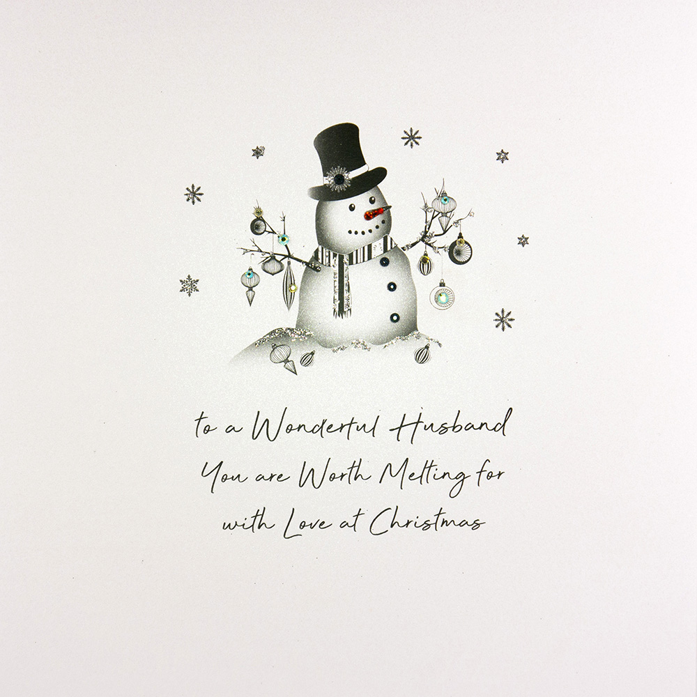 To A Wonderful Husband Large Handmade Christmas Card / DRL10 Tilt Art