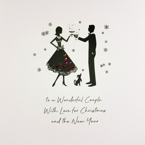 To A Wonderful Couple  -  Large Handmade Christmas Card  / DRL7