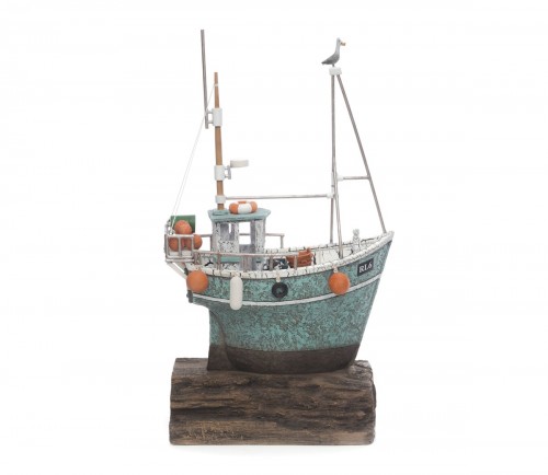 Gone Fishing  - Cold Cast Porcelain Sculpture By Rebecca Lardner