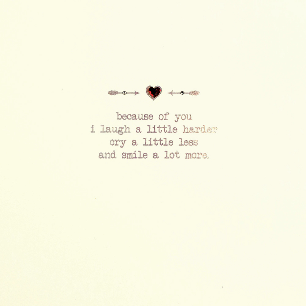 Because Of You I Laugh a Little Harder - Handmade Open / Valentine's Day Card / EV7